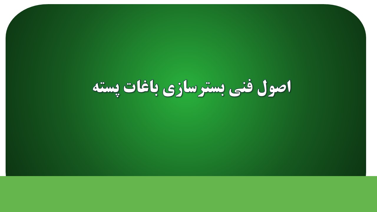 اصول فنی بسترسازی باغات پسته