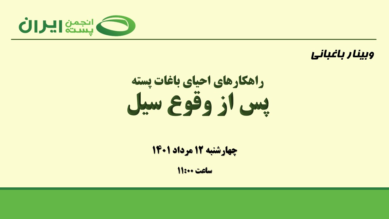 راهکارهای احیای باغات پسته پس از وقوع سیل